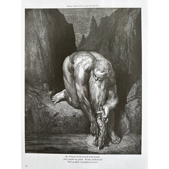 Dore, Titans and Giants, Giant Antaeus, Divine Comedy, Art Print ~ 250803-WH 705 - Picture 4 of 4